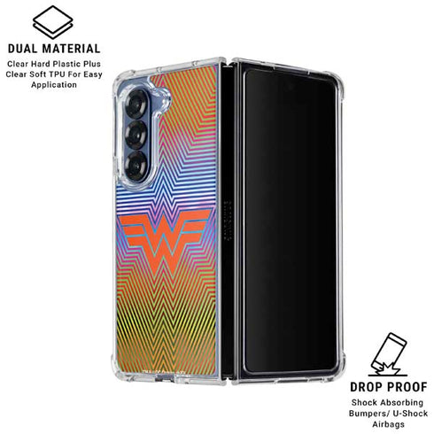 Wonder Woman 1984 (2020) Rainbow Chevron Logo Galaxy Z Fold6 Clear Case