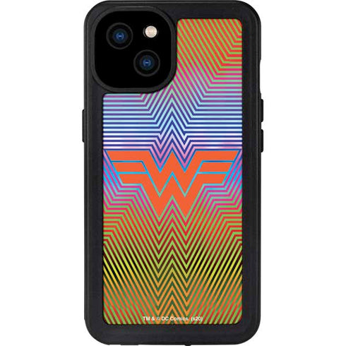 Wonder Woman 1984 (2020) Rainbow Chevron Logo iPhone 15 Plus Waterproof Case