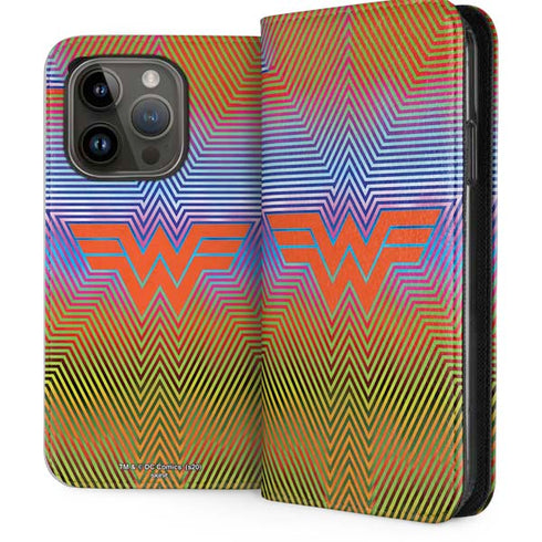 Wonder Woman 1984 (2020) Rainbow Chevron Logo iPhone 15 Pro Folio Case