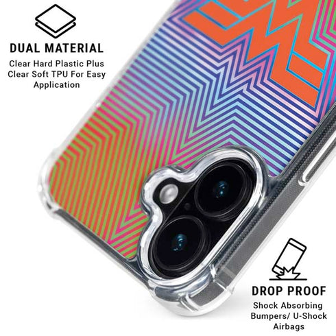 Wonder Woman 1984 (2020) Rainbow Chevron Logo iPhone 16 Clear Case