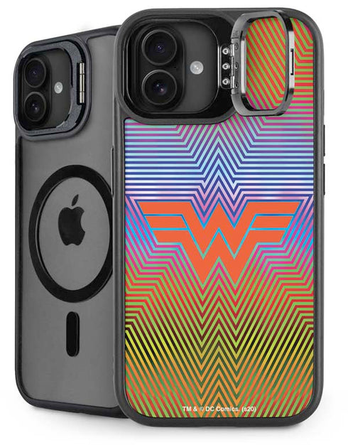 Wonder Woman 1984 (2020) Rainbow Chevron Logo iPhone 16 Plus Kickstand Case