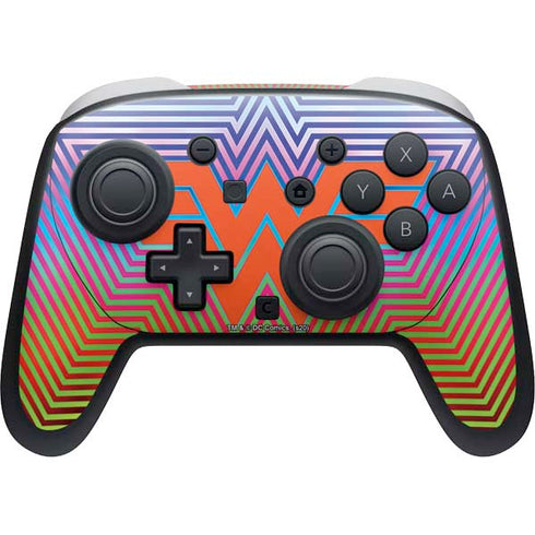 Wonder Woman 1984 (2020) Rainbow Chevron Logo Nintendo Switch 2 (2025) Pro Controller Skin