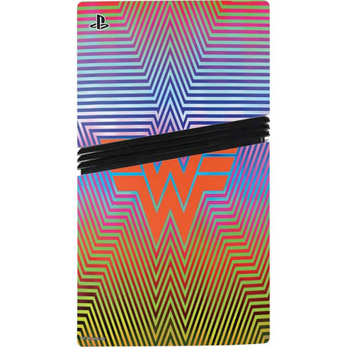 Wonder Woman 1984 (2020) Rainbow Chevron Logo PS5 Pro Console Skin