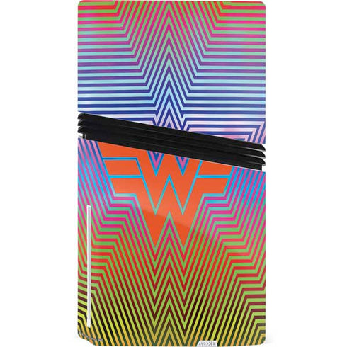 Wonder Woman 1984 (2020) Rainbow Chevron Logo PS5 Pro Disk Bundle Skin