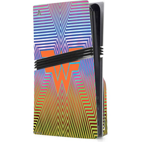 Wonder Woman 1984 (2020) Rainbow Chevron Logo PS5 Pro Disk Console Skin