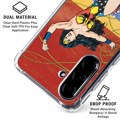 DC Comics Wonder Woman Ready to Fight Galaxy A36 5G Clear Case