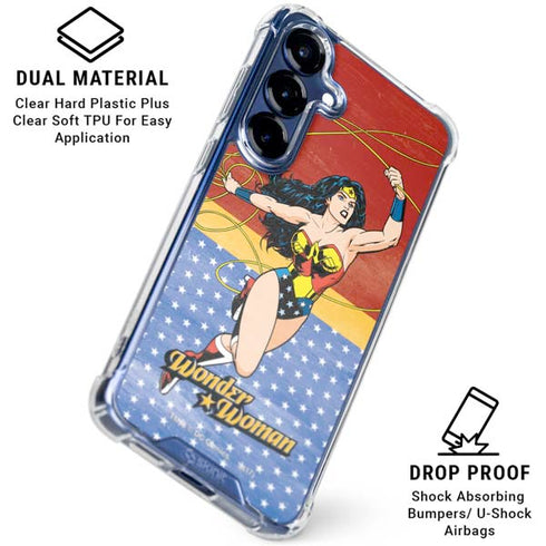DC Comics Wonder Woman Ready to Fight Galaxy S25 Plus Clear Case