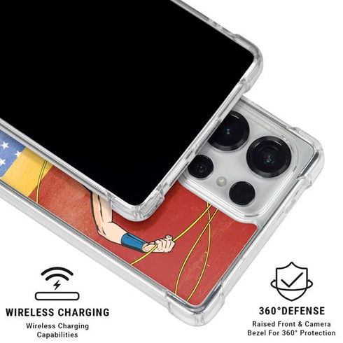 DC Comics Wonder Woman Ready to Fight Galaxy S25 Ultra Clear Case