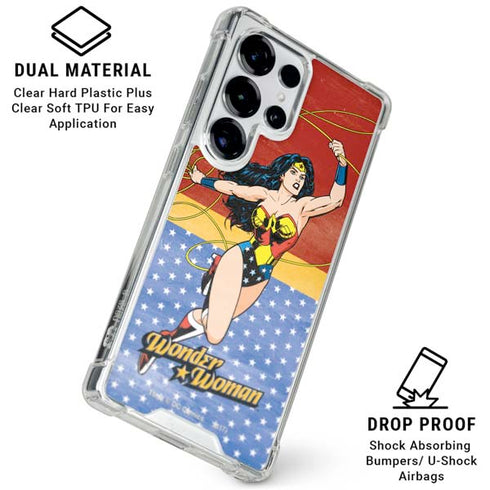 DC Comics Wonder Woman Ready to Fight Galaxy S25 Ultra Clear Case