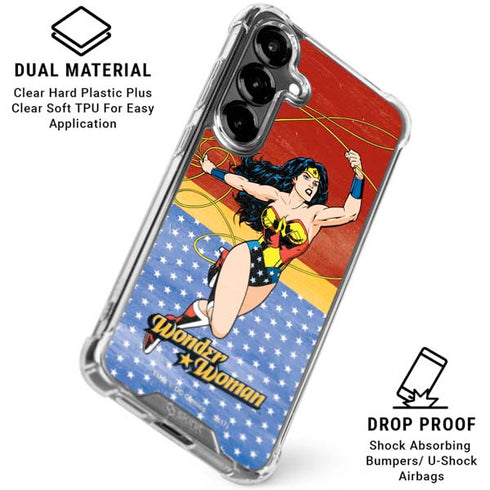 DC Comics Wonder Woman Ready to Fight Galaxy S26 Plus Clear Case
