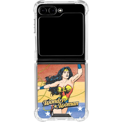 DC Comics Wonder Woman Ready to Fight Galaxy Z Flip6 Clear Case