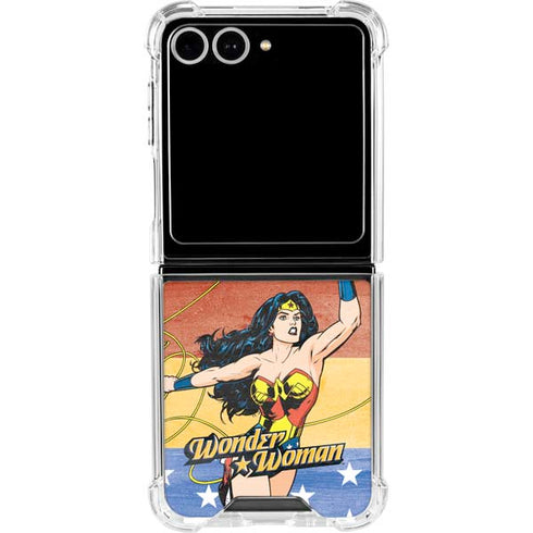DC Comics Wonder Woman Ready to Fight Galaxy Z Flip7 Clear Case