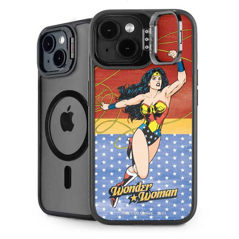 DC Comics Wonder Woman Ready to Fight iPhone 14 Plus Kickstand Case