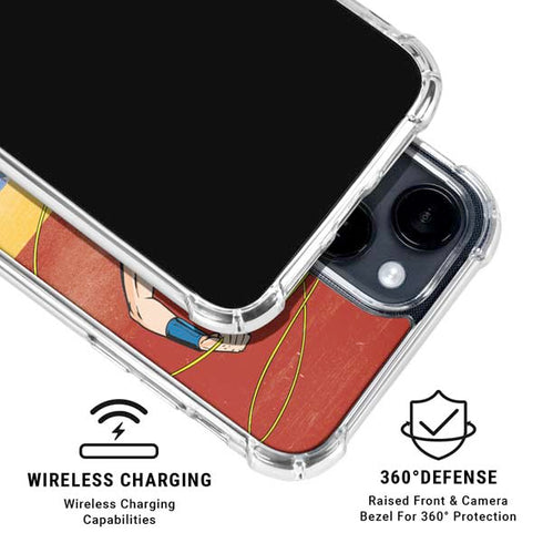 DC Comics Wonder Woman Ready to Fight iPhone 15 Clear Case