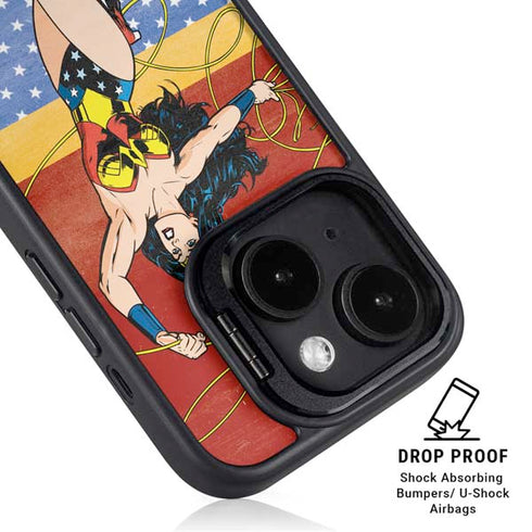 DC Comics Wonder Woman Ready to Fight iPhone 15 Plus Kickstand Case