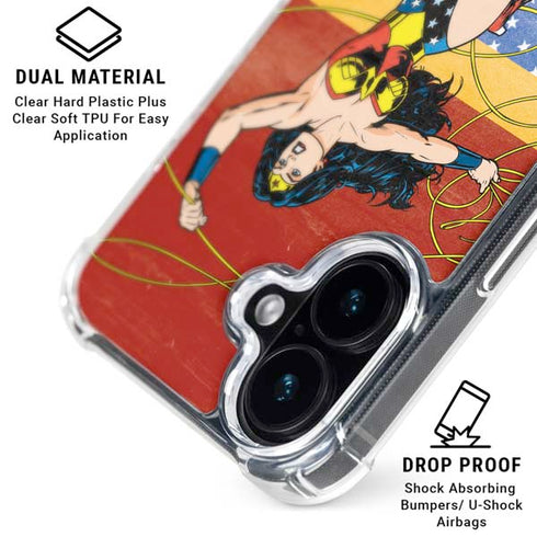 DC Comics Wonder Woman Ready to Fight iPhone 16 Plus Clear Case