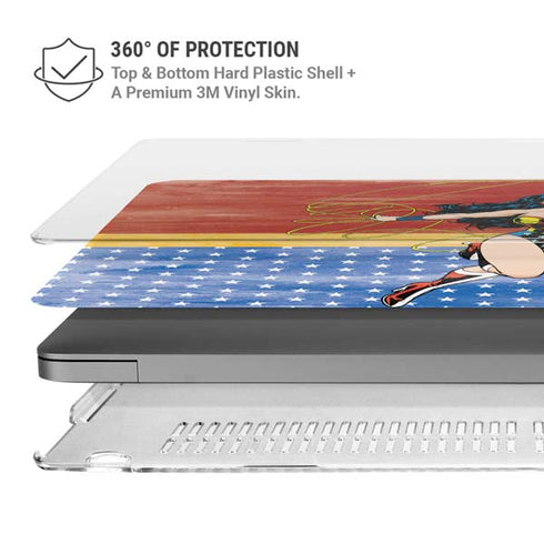 DC Comics Wonder Woman Ready to Fight MacBook Pro 14in (2021-24) Case plus Skin