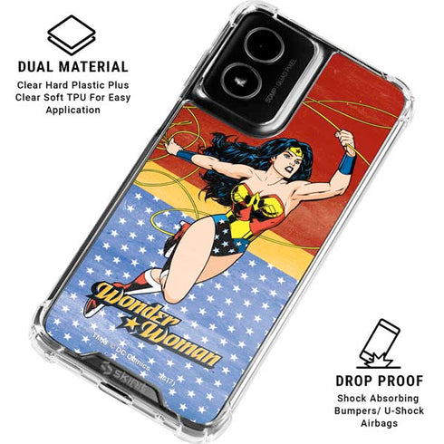 DC Comics Wonder Woman Ready to Fight Moto G Power 5G (2024) Clear Case