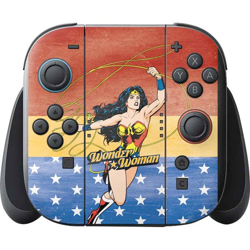 DC Comics Wonder Woman Ready to Fight Nintendo Switch 2 (2025) with Joy-Con Skin