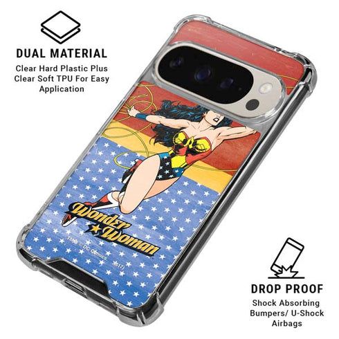 DC Comics Wonder Woman Ready to Fight Pixel 9 Pro XL Clear Case