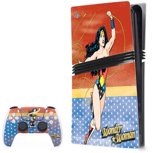 DC Comics Wonder Woman Ready to Fight PS5 Pro Bundle Skin