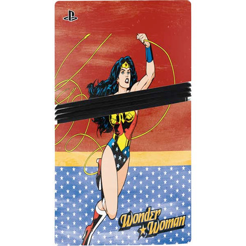 DC Comics Wonder Woman Ready to Fight PS5 Pro Console Skin