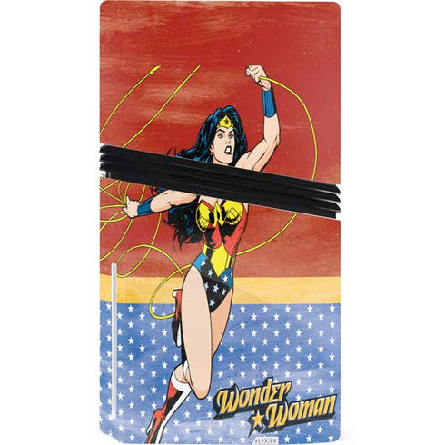DC Comics Wonder Woman Ready to Fight PS5 Pro Disk Console Skin