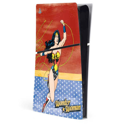 DC Comics Wonder Woman Ready to Fight PS5 Slim Digital Edition Console Skin