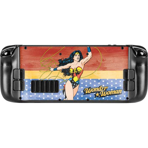 DC Comics Wonder Woman Ready to Fight Steam Deck Handheld Gaming Computer OLED Skin