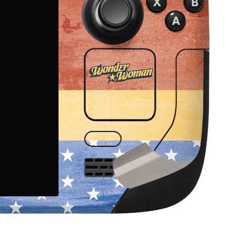 DC Comics Wonder Woman Ready to Fight Steam Deck Handheld Gaming Computer OLED Skin