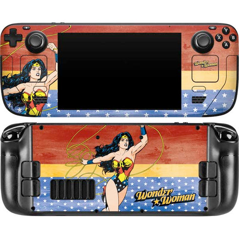 DC Comics Wonder Woman Ready to Fight Steam Deck Handheld Gaming Computer Skin