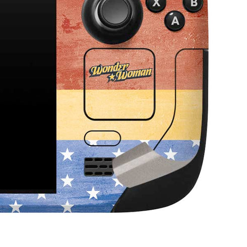 DC Comics Wonder Woman Ready to Fight Steam Deck Handheld Gaming Computer Skin
