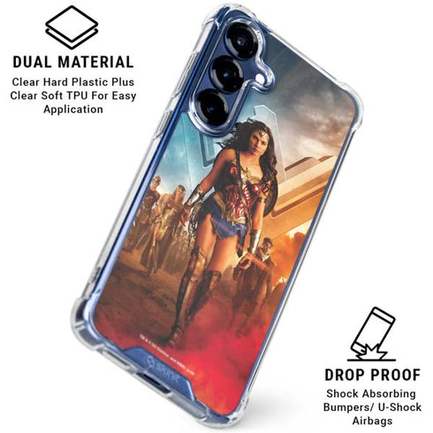 DC Comics Wonder Woman Main characters Poster Galaxy S25 FE Clear Case