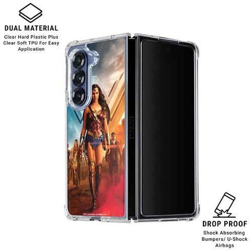 DC Comics Wonder Woman Main characters Poster Galaxy Z Fold7 Clear Case