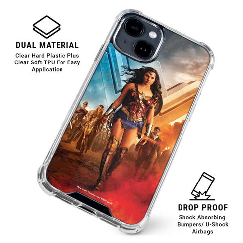 DC Comics Wonder Woman Main characters Poster iPhone 15 Clear Case