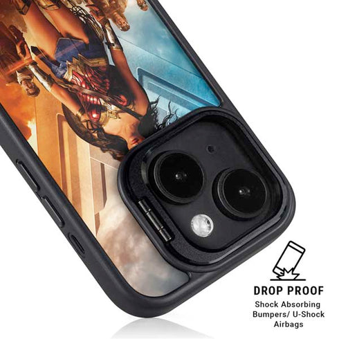 DC Comics Wonder Woman Main characters Poster iPhone 15 Plus Kickstand Case