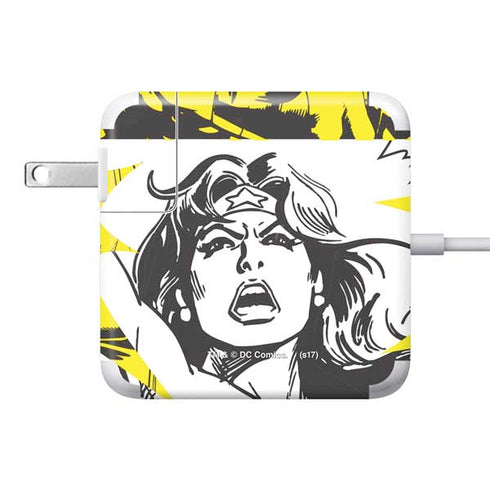 DC Comics Wonder Woman Vintage Comic Art 85W Power Adapter (15 and 17 inch MacBook Pro Charger) Skin