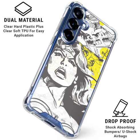 DC Comics Wonder Woman Vintage Comic Art Galaxy S25 Plus Clear Case