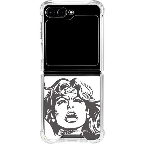 DC Comics Wonder Woman Vintage Comic Art Galaxy Z Flip6 Clear Case