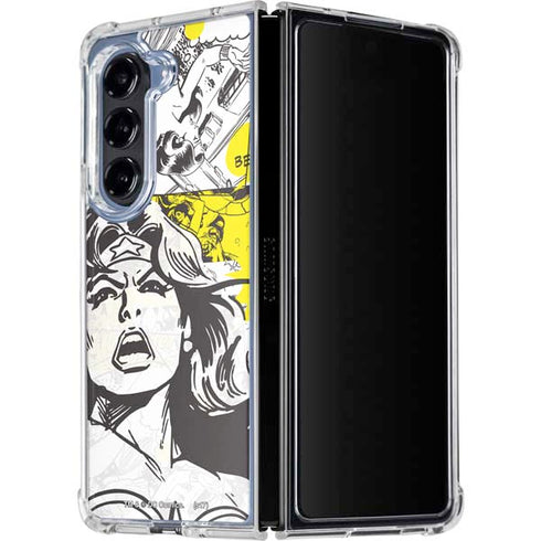 DC Comics Wonder Woman Vintage Comic Art Galaxy Z Fold5 5G Clear Case