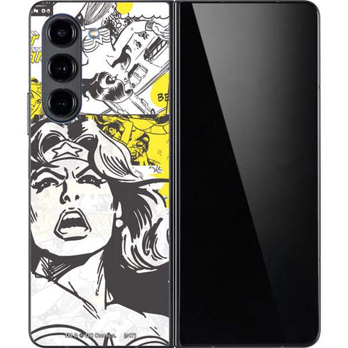 DC Comics Wonder Woman Vintage Comic Art Galaxy Z Fold5 5G Skin