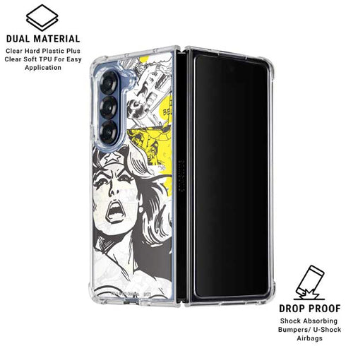 DC Comics Wonder Woman Vintage Comic Art Galaxy Z Fold6 Clear Case