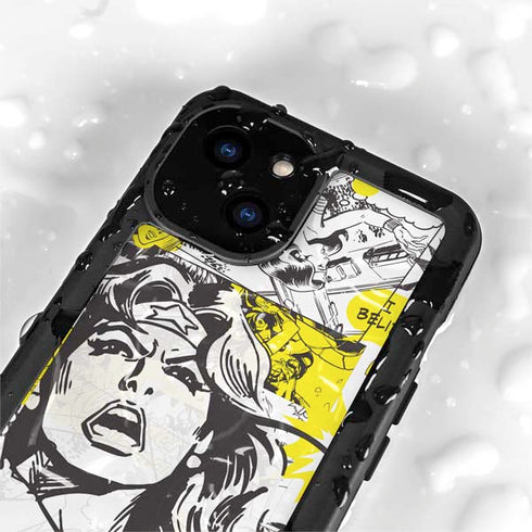DC Comics Wonder Woman Vintage Comic Art iPhone 15 Plus Waterproof Case