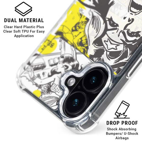 DC Comics Wonder Woman Vintage Comic Art iPhone 16 Clear Case
