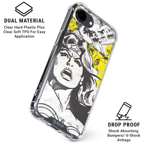DC Comics Wonder Woman Vintage Comic Art iPhone 16e Clear Case