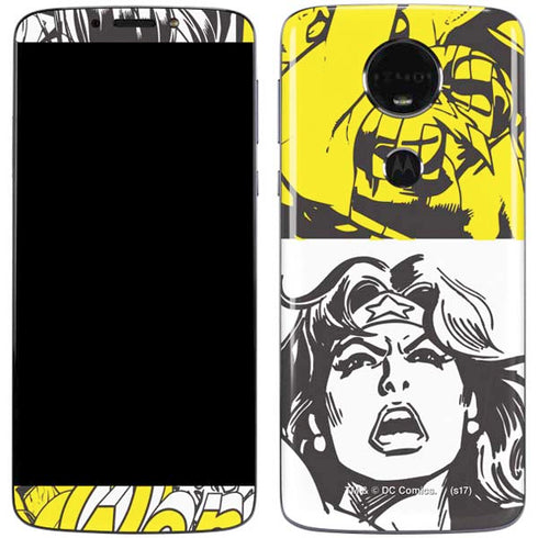 DC Comics Wonder Woman Vintage Comic Art Moto E5 Plus Skin