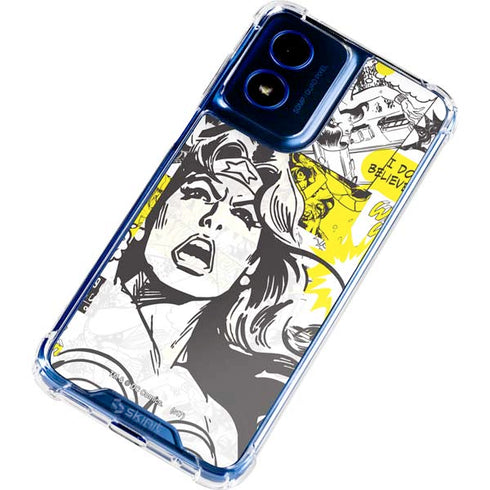 DC Comics Wonder Woman Vintage Comic Art Moto G 5G (2024) Clear Case