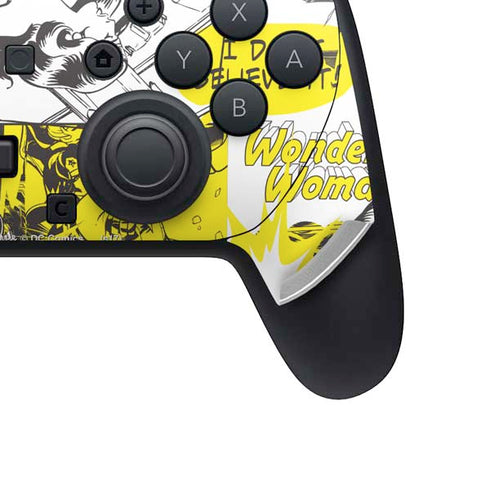 DC Comics Wonder Woman Vintage Comic Art Nintendo Switch 2 (2025) Pro Controller Skin