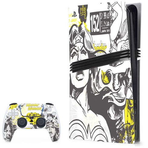 DC Comics Wonder Woman Vintage Comic Art PS5 Pro Bundle Skin