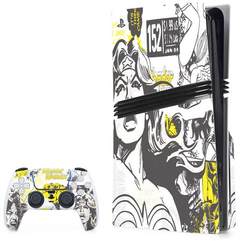 DC Comics Wonder Woman Vintage Comic Art PS5 Pro Disk Bundle Skin